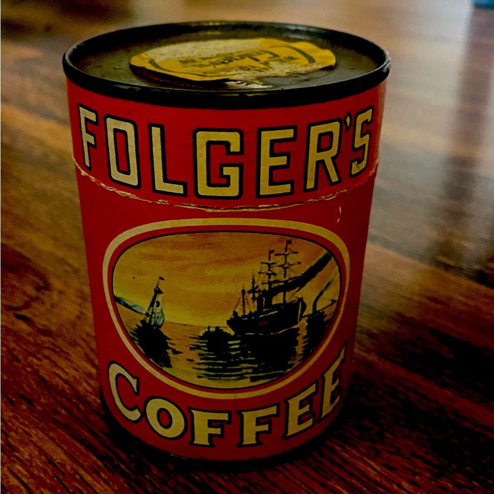 Vintage Folgers coffee puzzle opened